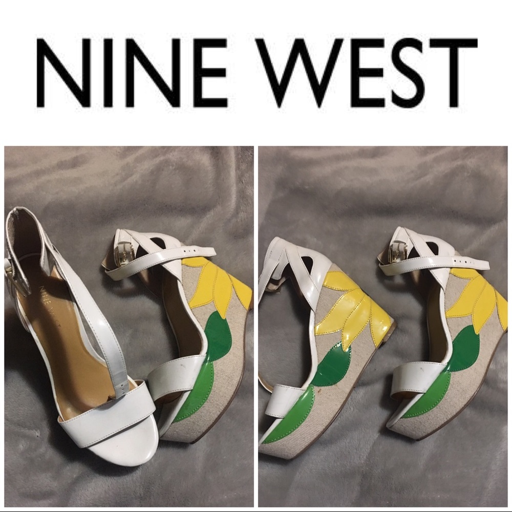 Nine West flower wedges